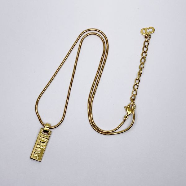 クリスチャンディオール Dior ヴィンテージ ゴールド プレート ネックレス