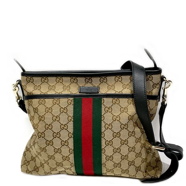 GUCCI Sherry Line Crossbody 388926 Shoulder Bag GG Canvas/Leather Unisex [Used B] 20240113