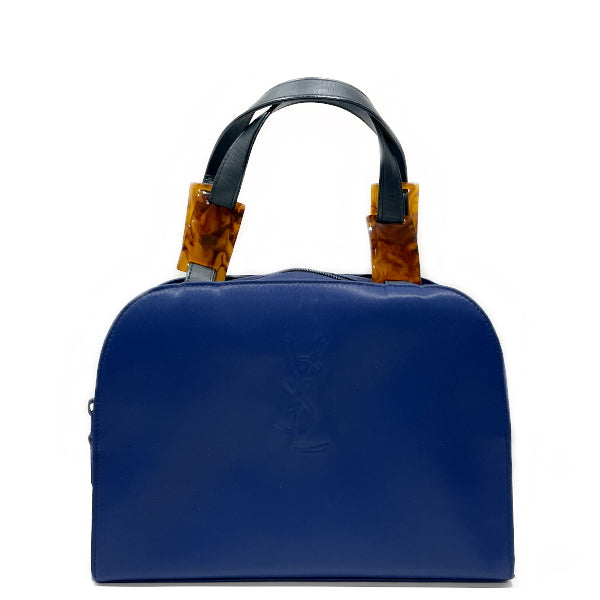 YVES SAINT LAURENT YSL Logo Tortoiseshell Motif Plastic Women's Handbag Blue [Used A/Good Condition] 20429511