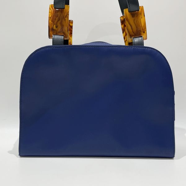 YVES SAINT LAURENT YSL Logo Tortoiseshell Motif Plastic Women's Handbag Blue [Used A/Good Condition] 20429511