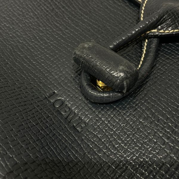 LOEWE Vintage Logo Turnlock Top Handle Women's Handbag Black [Used AB/Slightly Used] 20429514