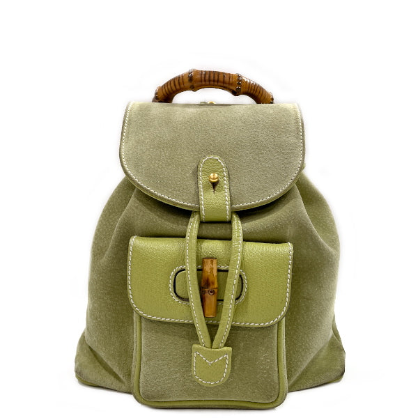 GUCCI Gucci Vintage Bamboo Mini Women's Backpack/Daypack 003.2058.0030 Green [Used B/Standard] 20430042