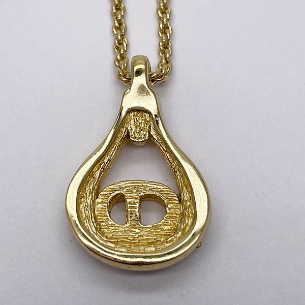Christian Dior Vintage CD Logo GP Rhinestone Women's Necklace Gold [Used AB/Slightly Used] 20431048