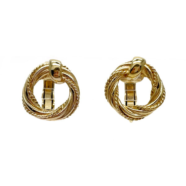 Christian Dior Vintage Twist Round GP Women's Earrings Gold [Used B/Standard] 20431051