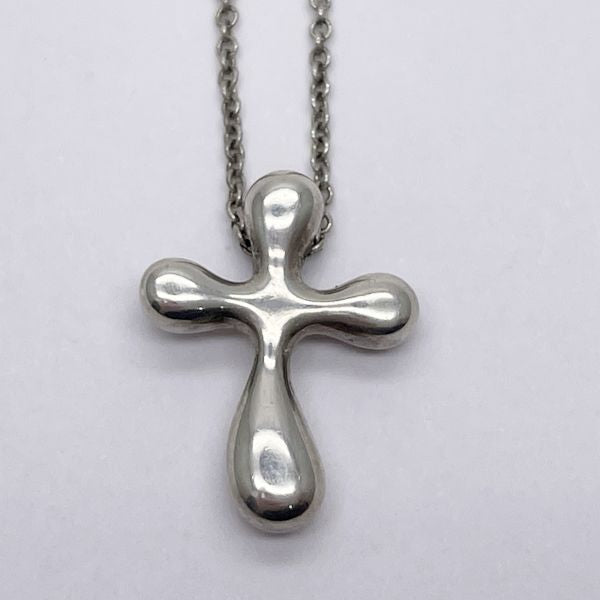 TIFFANY&amp;Co. Tiffany Teardrop Cross Pendant Silver 925 Women's Necklace Silver [Used B/Standard] 20431060