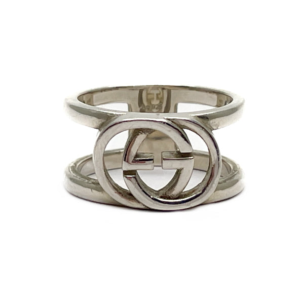 GUCCI Gucci Interlocking G Thin Open Band Silver 925 Women's Ring No. 8 Silver [Used B/Standard] 20431061