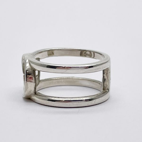 GUCCI Gucci Interlocking G Thin Open Band Silver 925 Women's Ring No. 8 Silver [Used B/Standard] 20431061