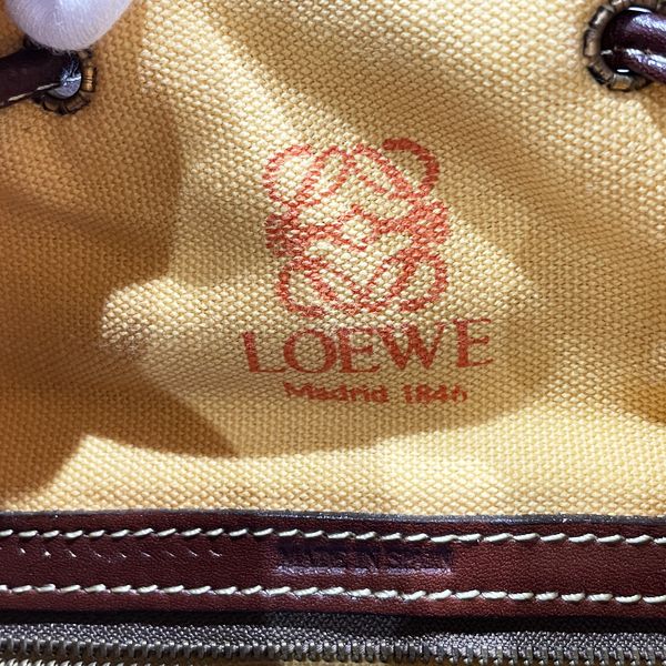 LOEWE Vintage Anagram Drawstring Crossbody Ladies Shoulder Bag Brown x Moss Green [Used B/Standard] 20431099