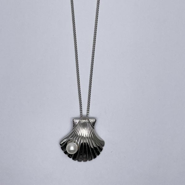 MIKIMOTO 贝壳图案单颗珍珠约 7mm 银色女士项链 [二手 AB/轻微二手] 20431103