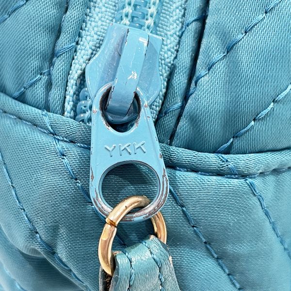 YVES SAINT LAURENT Yves Saint Laurent Vintage YSL Logo Cassandra Quilted Mini Women's Handbag Turquoise Blue [Used B/Standard] 20431167