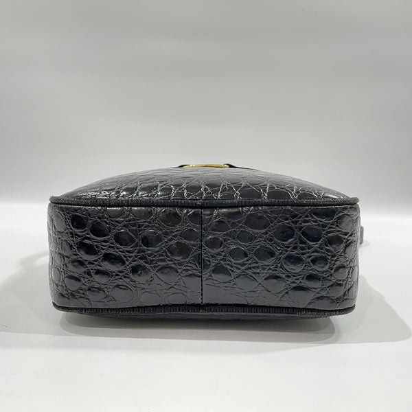 Salvatore Ferragamo Vintage Vara Embossed Crossbody Ladies Shoulder Bag Black [Used B/Standard] 20431168