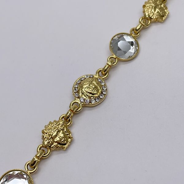 Gianni Versace Vintage Medusa Zirconia GP Rhinestone Women's Bracelet Gold [Used A/Good Condition] 20431188