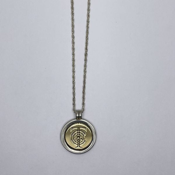 TIFFANY&amp;Co. Tiffany T&amp;C Logo Coin Combination *External Chain Silver 925 K18YG Women's Necklace Silver x Gold [Used B/Standard] 20431194
