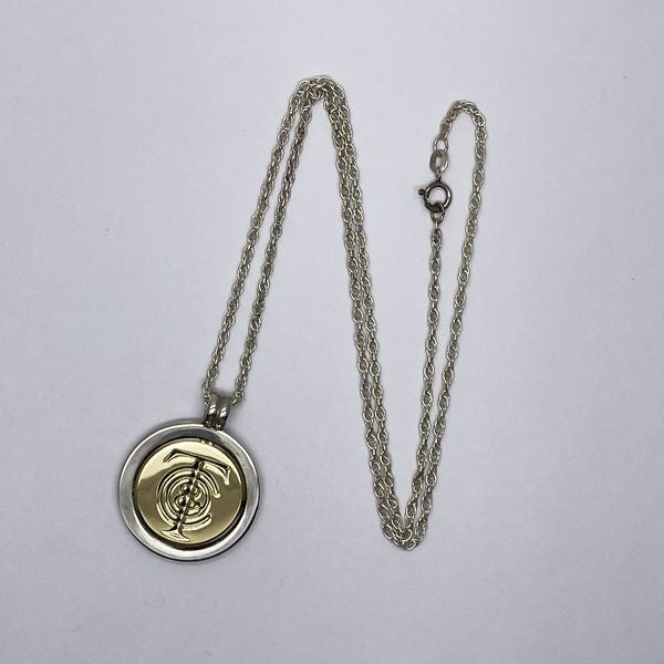 TIFFANY&amp;Co. Tiffany T&amp;C Logo Coin Combination *External Chain Silver 925 K18YG Women's Necklace Silver x Gold [Used B/Standard] 20431194