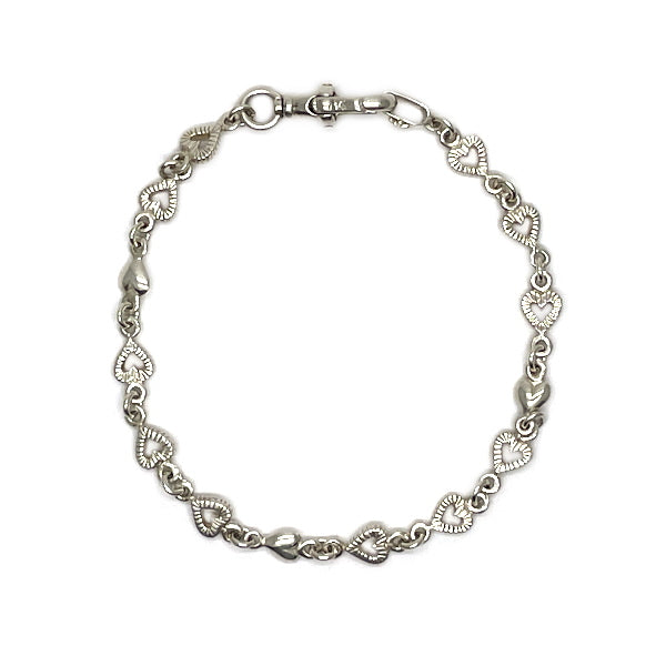 LOVE&amp;HATE Love and Hate Heart Charm Chain Silver 925 Women's Bracelet Silver [Used AB/Slightly Used] 20431195
