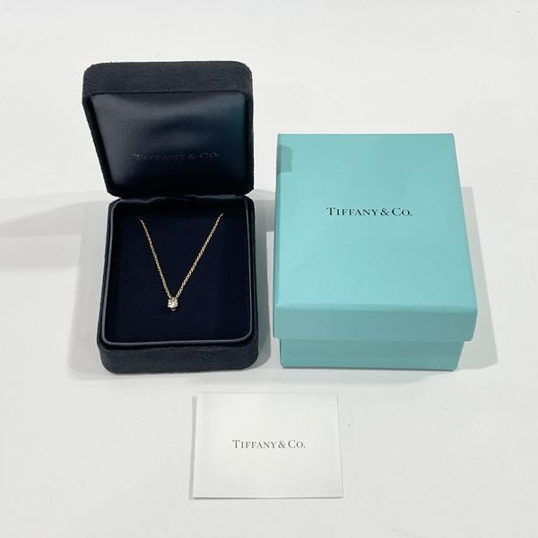 TIFFANY&amp;Co. Tiffany Solitaire 1P Approx. 0.4mm K18YG Diamond Women's Necklace Gold [Used AB/Slightly Used] 20431527