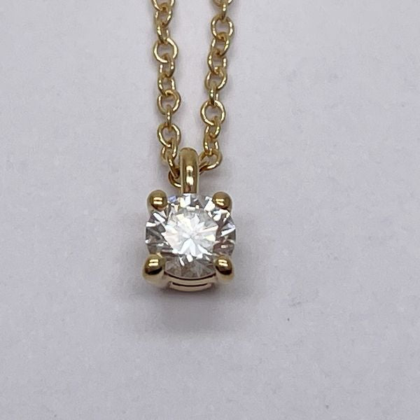 TIFFANY&amp;Co. Tiffany Solitaire 1P Approx. 0.4mm K18YG Diamond Women's Necklace Gold [Used AB/Slightly Used] 20431527