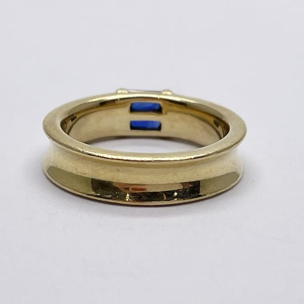 TIFFANY&amp;Co. Stacking 2 Point Baguette Cut Sapphire No. 7 Ring K18 Yellow Gold Women's [Used B] 20231004