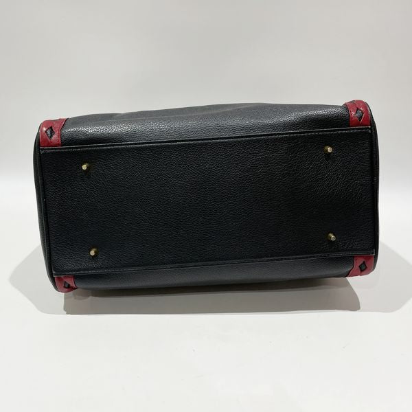 YVES SAINT LAURENT イヴ・サンローラン ヴィンテージ ダイヤカット バイカラー ミニ レディース ボストンバッグ ブラック×レッド 【中古AB/使用感小】 20431627