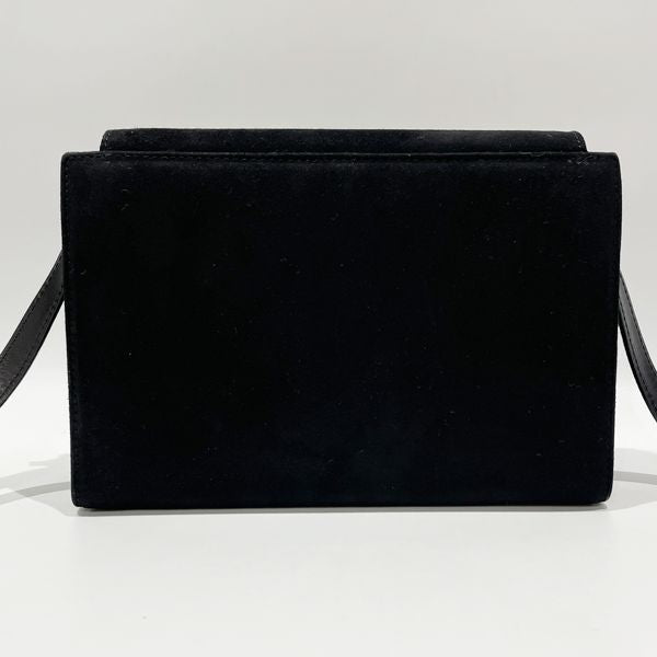 Salvatore Ferragamo Vintage Embroidery Gancini Hardware Crossbody Ladies Shoulder Bag Black [Used AB/Slightly Used] 20431628