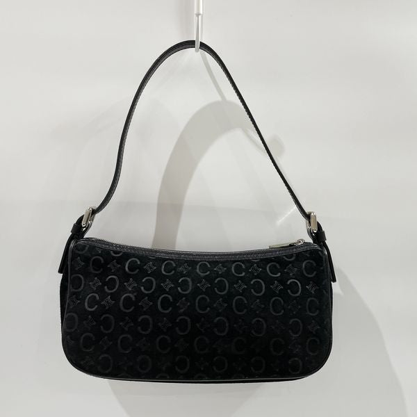 CELINE Vintage C Macadam Mini One Shoulder Pouch Women's Shoulder Bag Black [Used AB/Slightly Used] 20431638