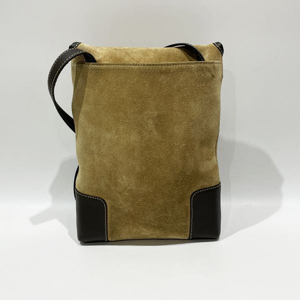 LOEWE Vintage Anagram Square Crossbody Mini Women's Shoulder Bag Beige x Brown [Used B/Standard] 20431647