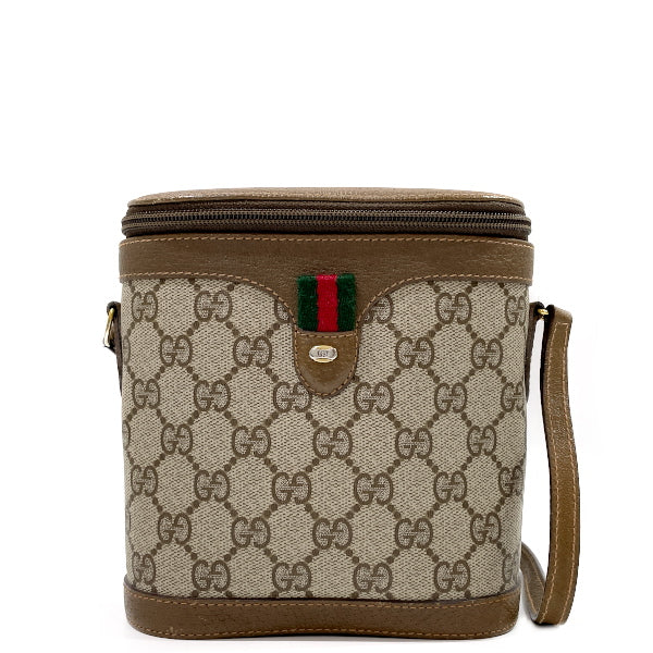 GUCCI Gucci Vintage GG Plus Sherry Line Old Gucci Cylindrical Crossbody Ladies Shoulder Bag 904.02.070 Brown [Used B/Standard] 20431657