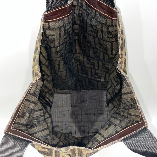 FENDI Vintage Zucca Eco Bag Foldable Women's Tote Bag Brown x Black [Used AB/Slightly Used] 20431665