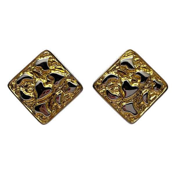 YVES SAINT LAURENT Yves Saint Laurent Vintage Heart Diamond GP Women's Earrings Gold [Used B/Standard] 20431666