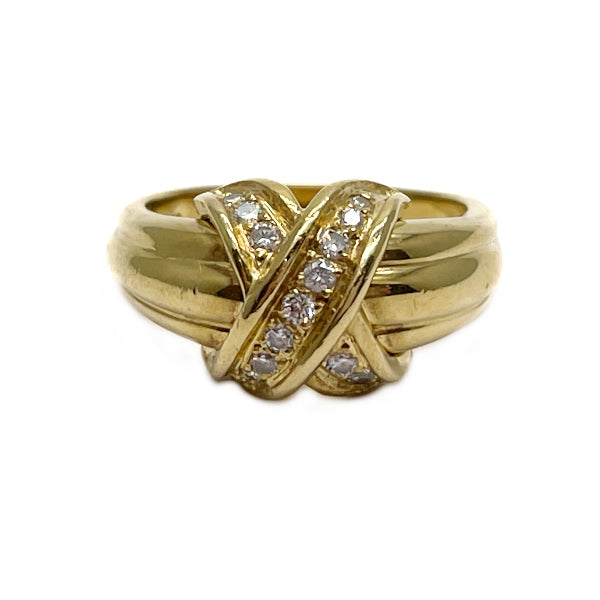 TIFFANY&amp;Co. Tiffany Signature Cross K18YG Diamond Women's Ring No. 9 [Used B/Standard] 20431687