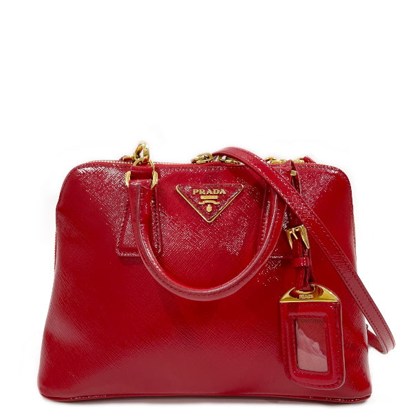PRADA Saffiano Vernick 2WAY Women's Handbag BL0838 Red [Used B/Standard] 20431699
