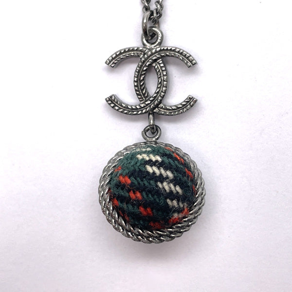 CHANEL Cocomark Tweed Ball B13A Metal Tweed Women's Necklace Multicolor [Used AB/Slightly Used] 20431706