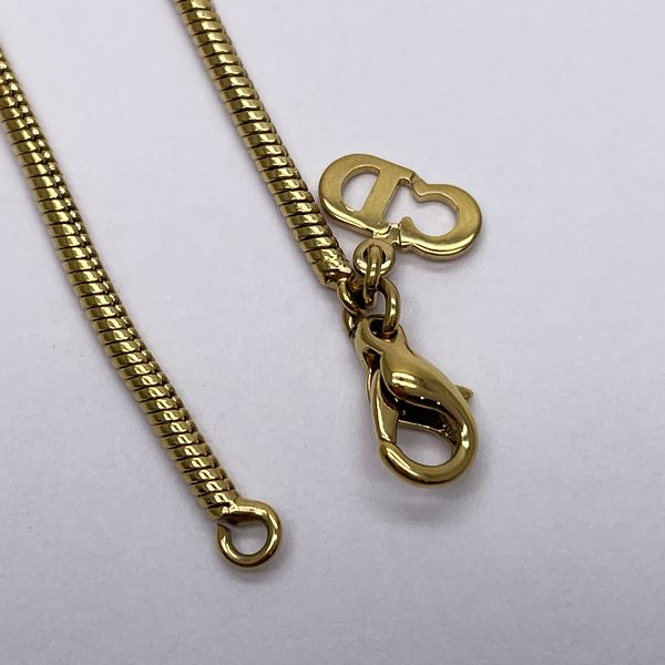 Christian Dior Vintage Logo Oval Snake Chain GP Women's Necklace Gold [Used AB/Slightly Used] 20431960