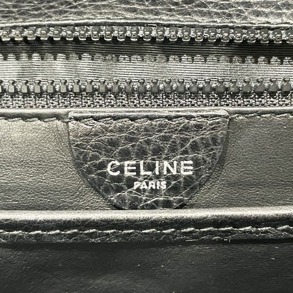 CELINE Vintage Ring Hardware Chain Lock Top Handle Women's Handbag Black [Used B/Standard] 20432016