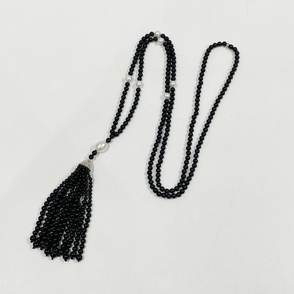 TIFFANY&amp;Co. Tiffany Siegfeld Collection Onyx Pearl Tassel Long Silver 925 Women's Necklace Silver x Black [Used AB/Slightly Used] 20432018