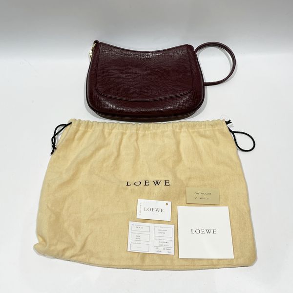 LOEWE Vintage Logo Mini One Shoulder Pouch Women's Shoulder Bag Bordeaux [Used A/Good Condition] 20432057