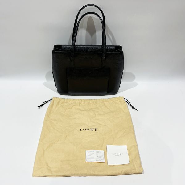 LOEWE ロエベ ヴィンテージ ロゴ スクエア レディース ハンドバッグ ブラック 【中古AB/使用感小】 20432058