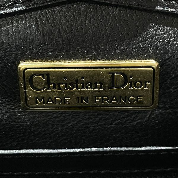 中古B/標準】Christian Dior クリスチャンディオール ヴィンテージ ロゴ プレート 肩掛け レディース ハンドバッグ  ブラック20432070