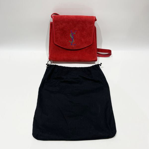 YVES SAINT LAURENT Yves Saint Laurent Vintage YSL Logo 梯形斜挎包 女士 单肩包 红色 [二手 B/标准] 20432073