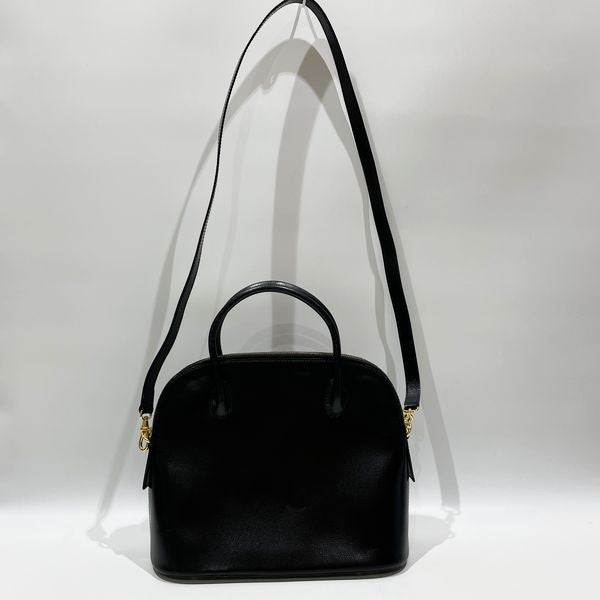 Used B/Standard] CELINE Vintage Bolide Type 2WAY Logo Old Ladies Handbag  Black 20432080