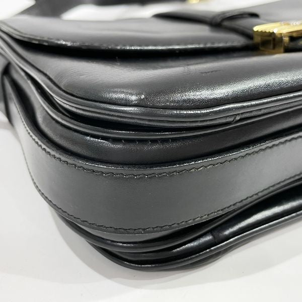 CELINE Vintage Triomphe Crossbody Women's Shoulder Bag Black [Used B/Standard] 20432082