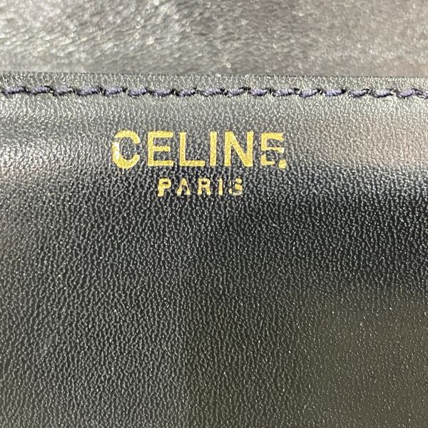 CELINE Vintage Triomphe Square Top Handle Women's Handbag Navy [Used B/Standard] 20432868