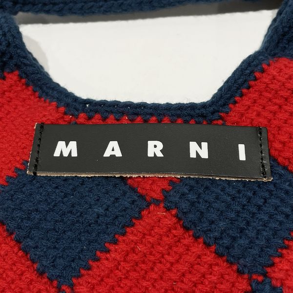 MARNI MARKET Market Small Women's Shoulder Bag Navy x Red [Used A/Good Condition] 20433261