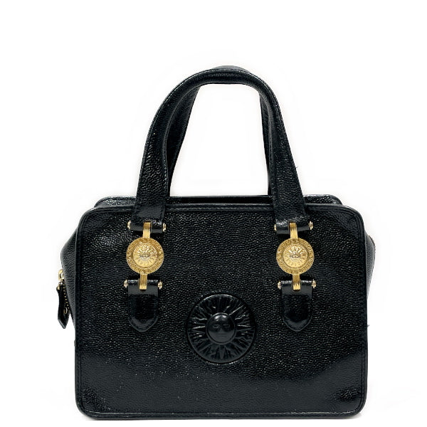 VERSACE Vintage Sunburst Square Women's Handbag Black [Used B/Standard] 20433265