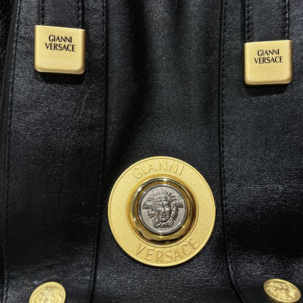 Gianni Versace メデューサ 巾着 2WAY ヴィンテージ ハンドバッグ レザー
