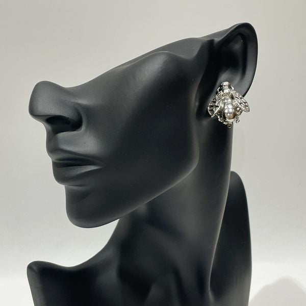 Christian Dior Vintage Bee Metal Women's Earrings Silver [Used B/Standard] 20433268