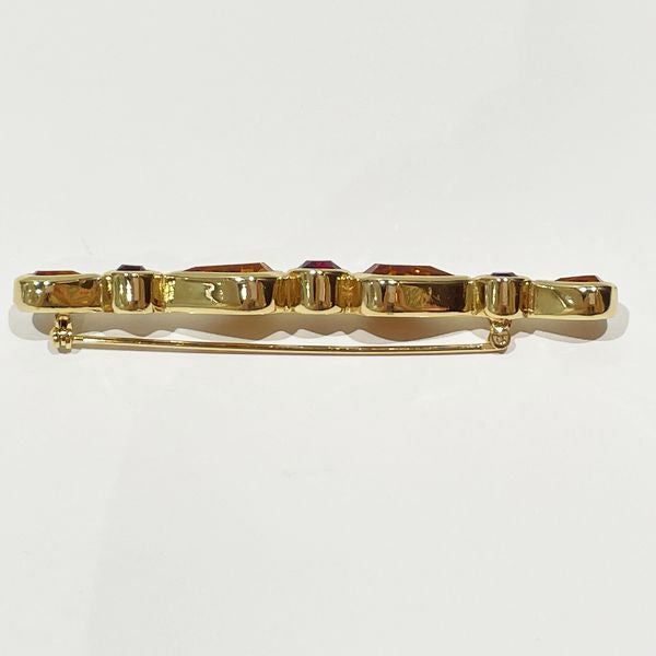 Christian Dior Vintage Colored Stone Bear Shape Round GP Women's Brooch [Used B/Standard] 20433270