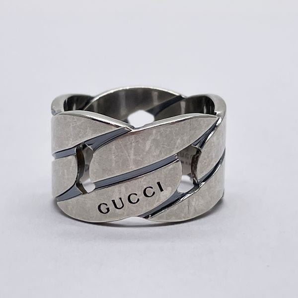 GUCCI Gucci G Chain Logo Wide Silver 925 Unisex Ring No. 13 Silver [Used AB/Slightly Used] 20433273