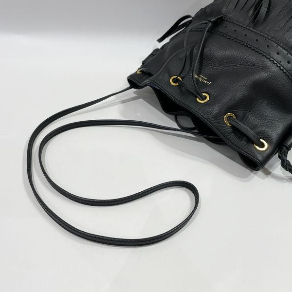 J&amp;M Davidson Carnival Fringe 2WAY Drawstring Crossbody Ladies Shoulder Bag Black [Used B/Standard] 20433650