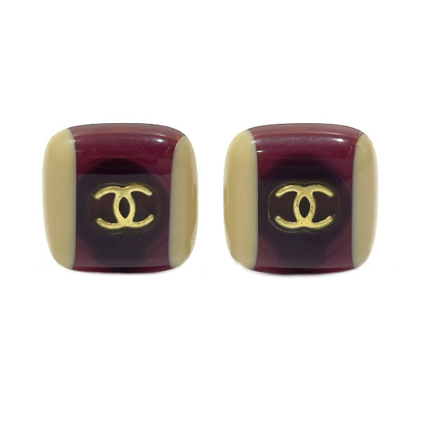 CHANEL Vintage Cocomark Square 01A Plastic GP Women's Earrings [Used B/Standard] 20433653
